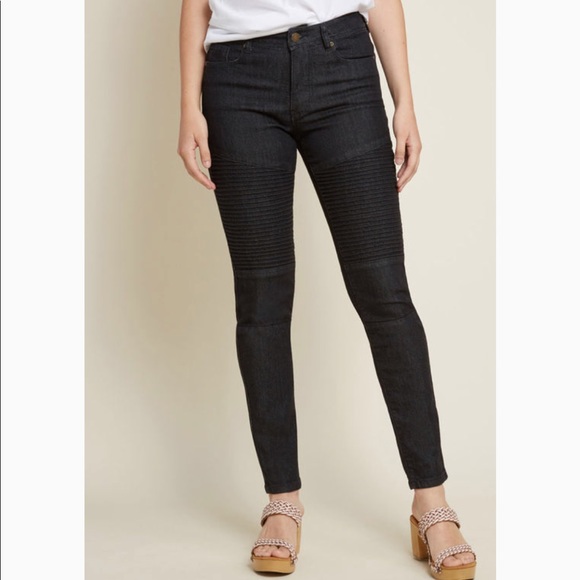 high waisted moto jeans